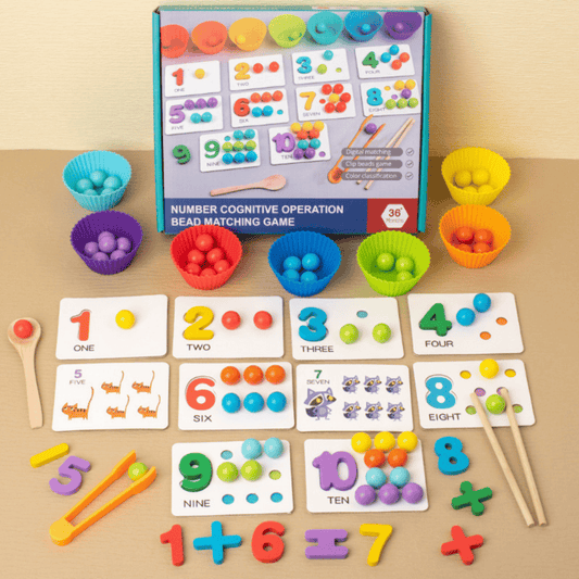 Montessori - color sorting numbers to learn counting