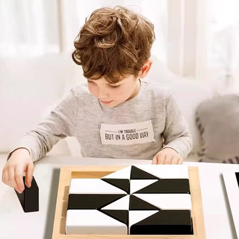 Wooden hidden block puzzle